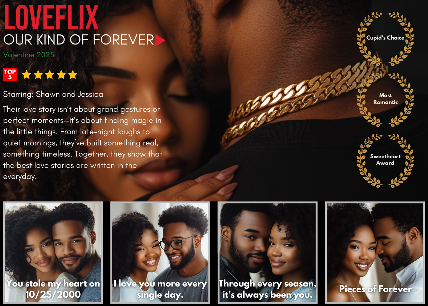 Loveflix Movie Poster Canva Template