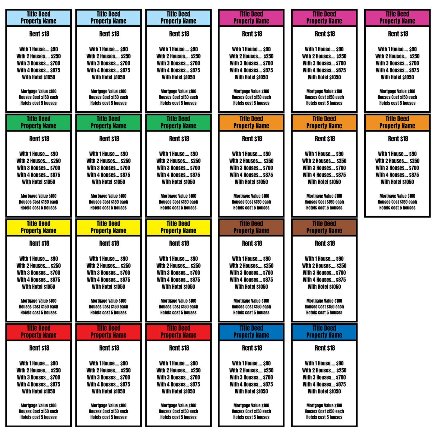 Canva Monopoly Game Board Template V2