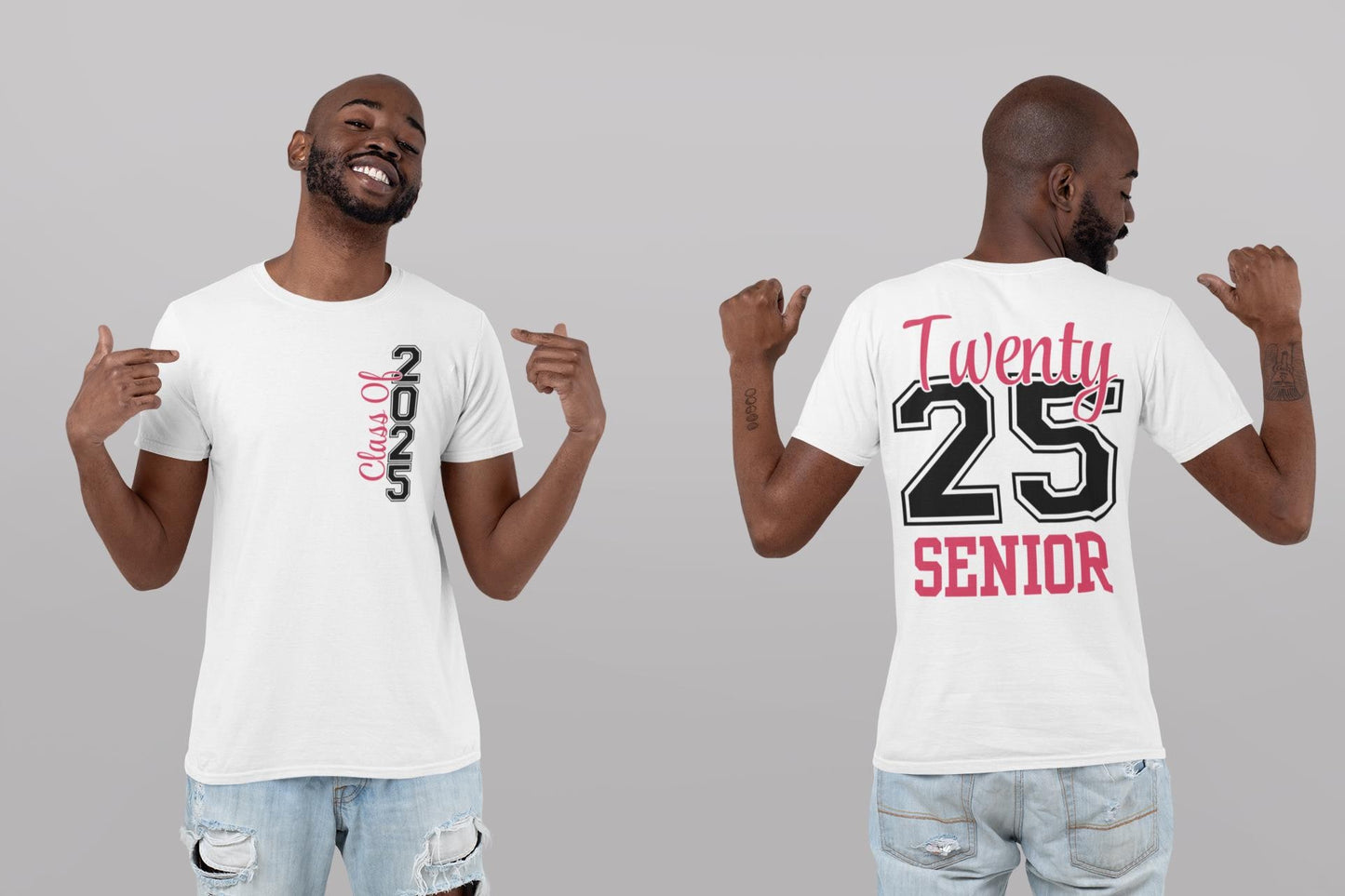 Class of 2025 Senior SVG & PNG Front and Back Graduation T-Shirt Design