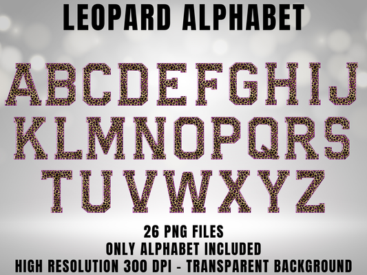 Leopard Print Varsity Alphabet PNG