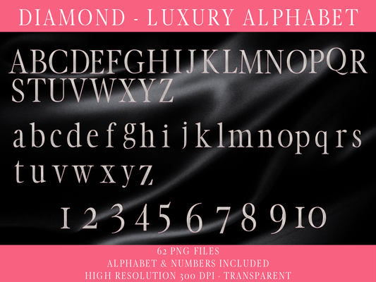 Diamond Luxury Alphabet PNG
