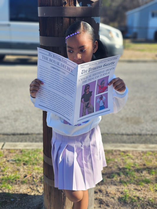 The Princess Gazette – Birthday Newspaper Template | Editable Canva Template