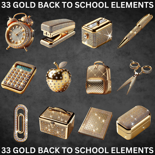 Gold Back to School Elements