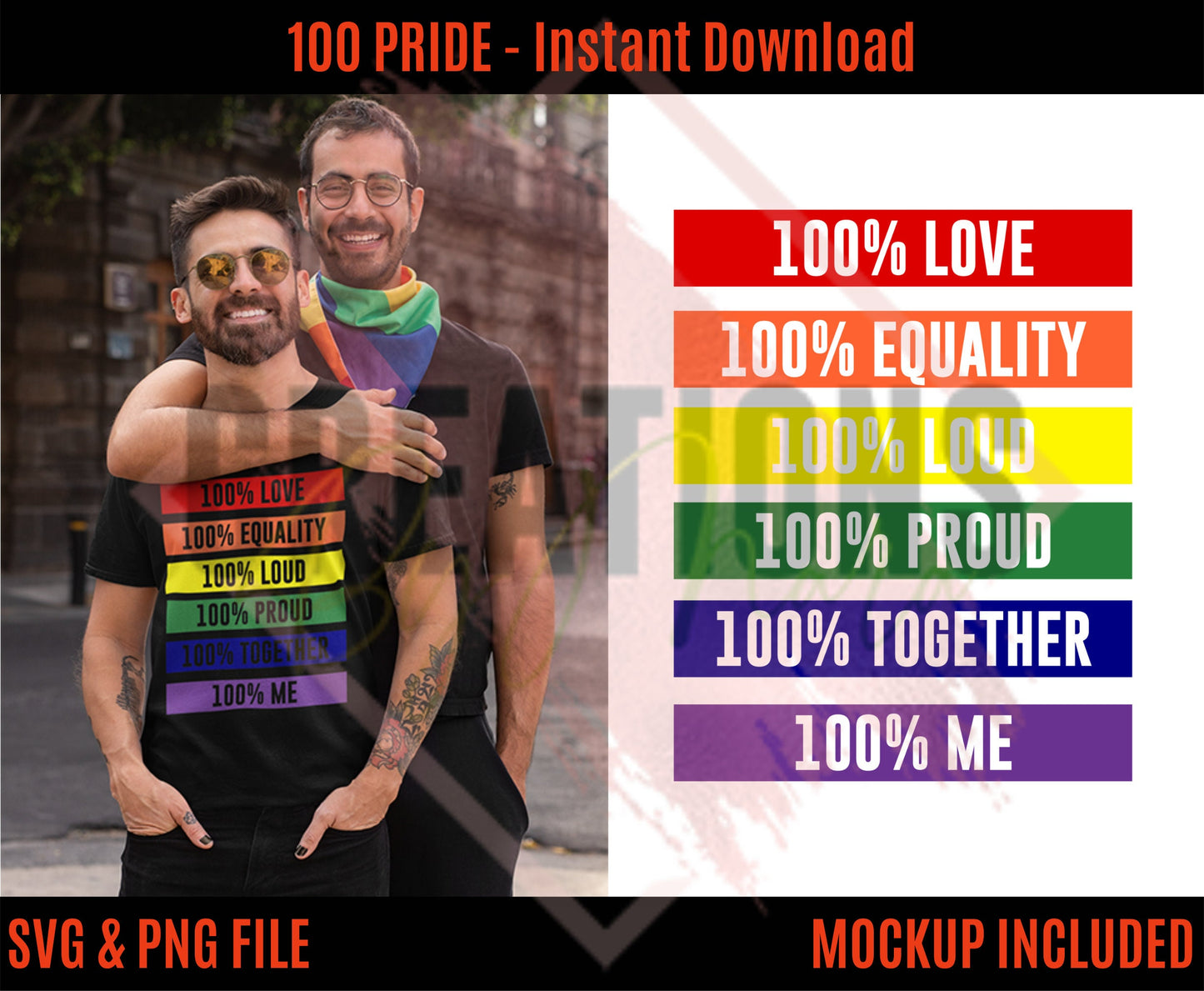 100 pride svg and png