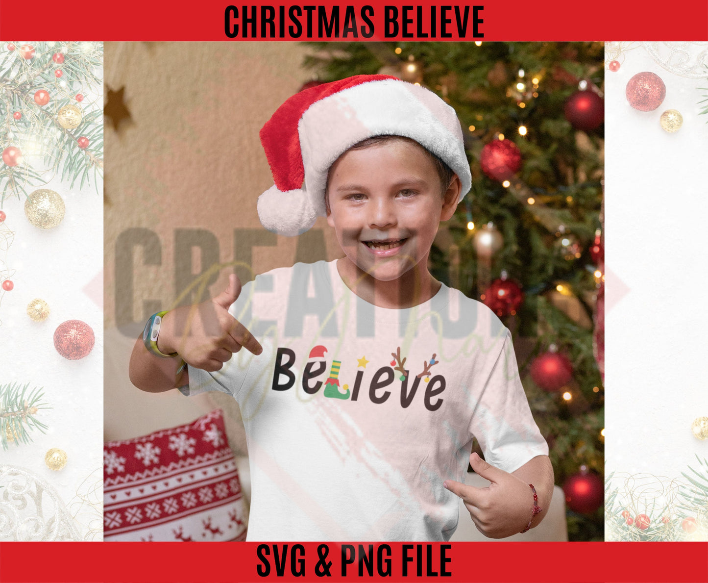 Christmas believe svg and png